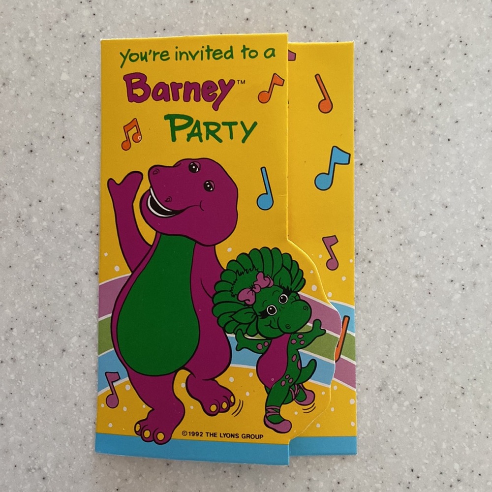 Barney Vintage Party Invitations - Picture 2 of 3